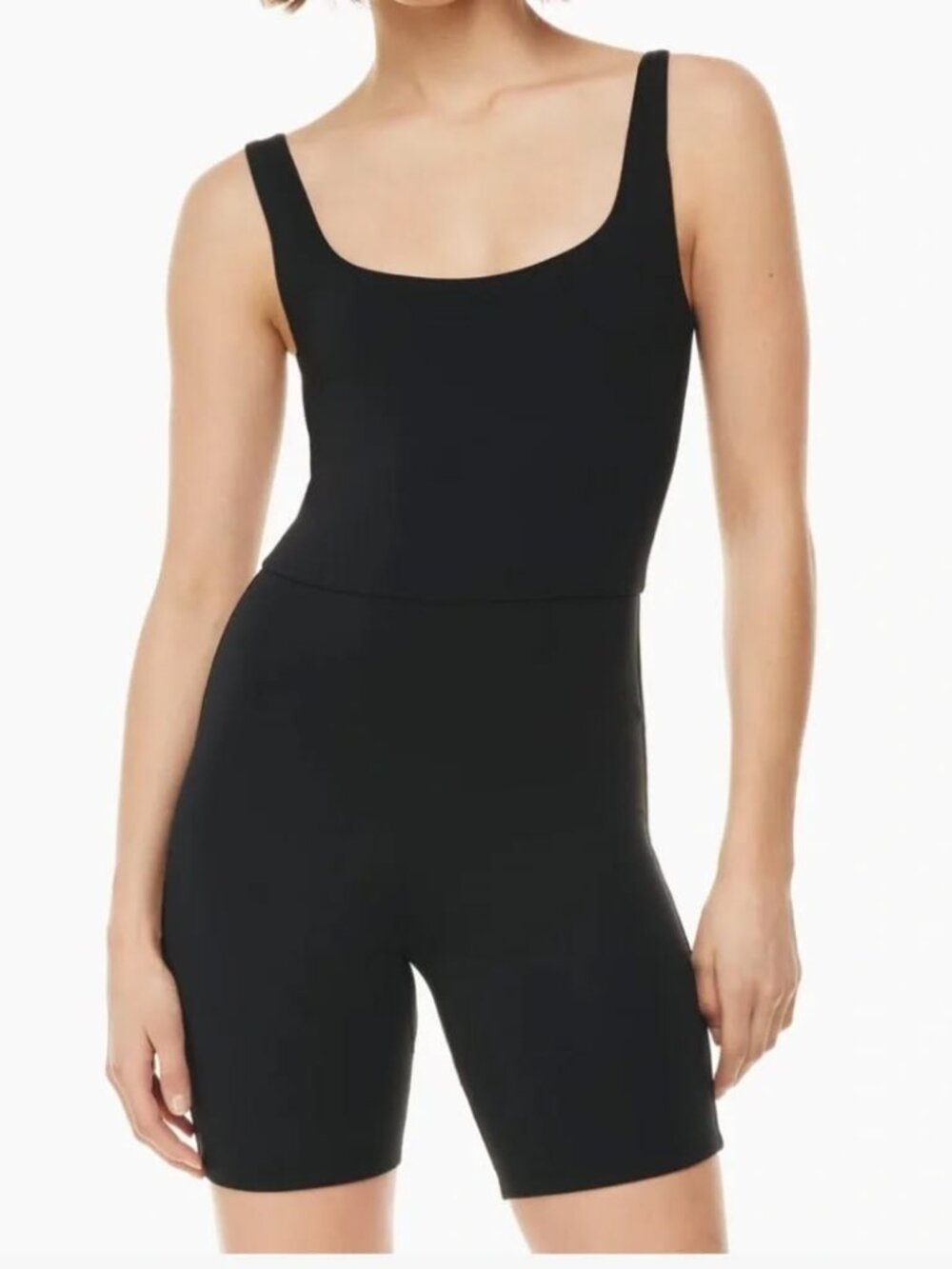 Babaton Aritzia Women's Contour Squareneck Romper Onesie in Black Size Small